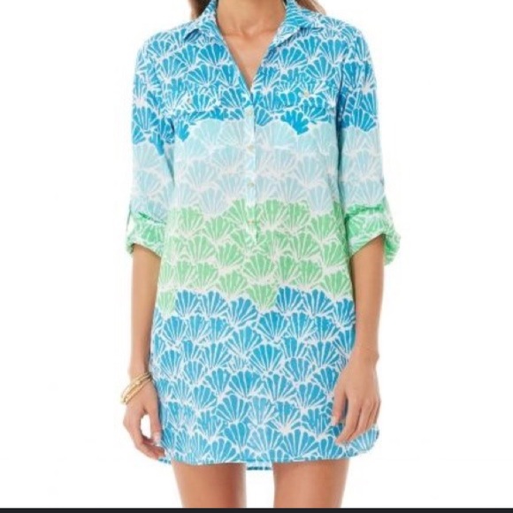 Lilly Pulitzer Captiva Tunic/Cover-Up Dress Shell SHACKED Size Small - Picture 1 of 4